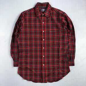 Vintage Pendleton Shirt Mens M Wool Plaid Flannel USA Button 1970s 70s Red